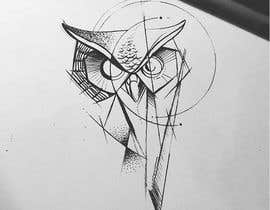 #392 para Geometric and watercolour wrist owl tattoo design por nagiyevalale60