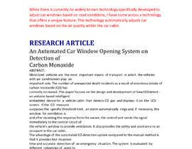 Nro 16 kilpailuun Collection of information on the opening control of car window 23-12-007 käyttäjältä hadfa