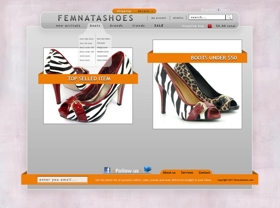 
                                                                                                                        Contest Entry #                                            1
                                         for                                             Shoe Design for FEMNATASHOES
                                        