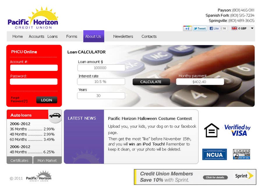 Contest Entry #51 for                                                 Website Design for Pacific Horizon Credit Union
                                            