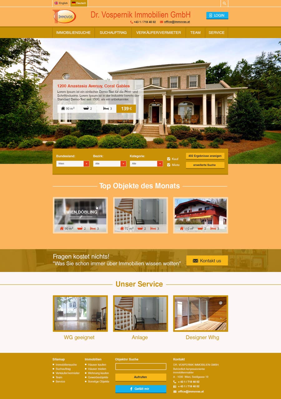 Inscrição nº 59 do Concurso para                                                 new website screendesign for real estate company
                                            