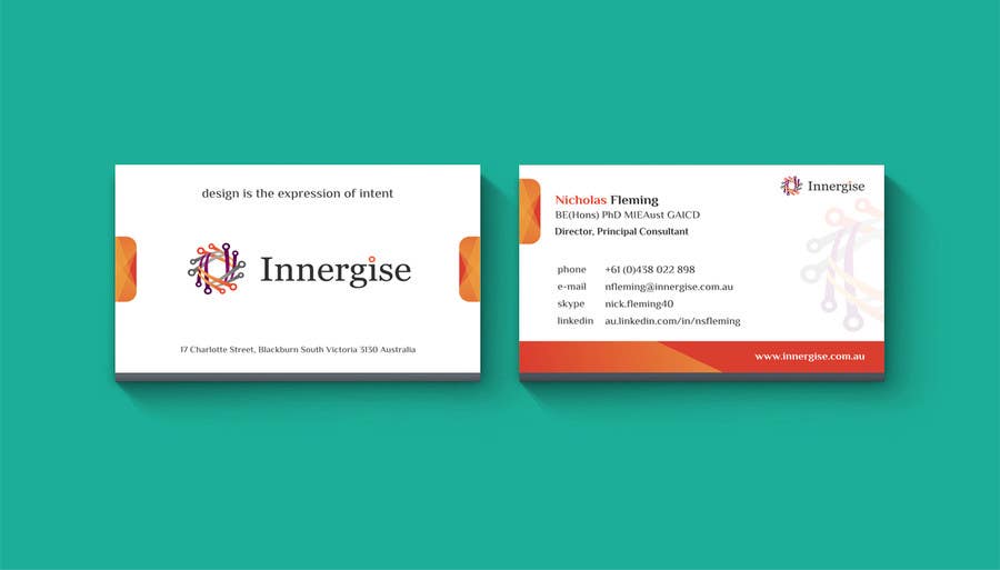 Participación en el concurso Nro.116 para                                                 Design business cards for Innergise
                                            