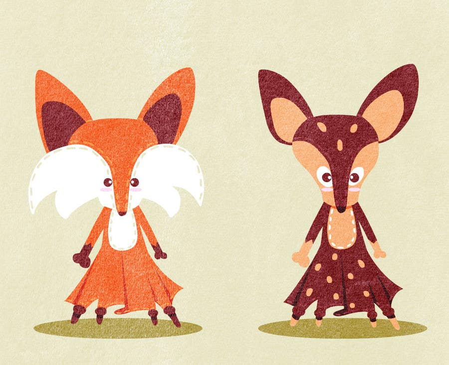 Konkurransebidrag #29 i                                                 Illustrate Something for Plush Toy set - fox and fawn
                                            