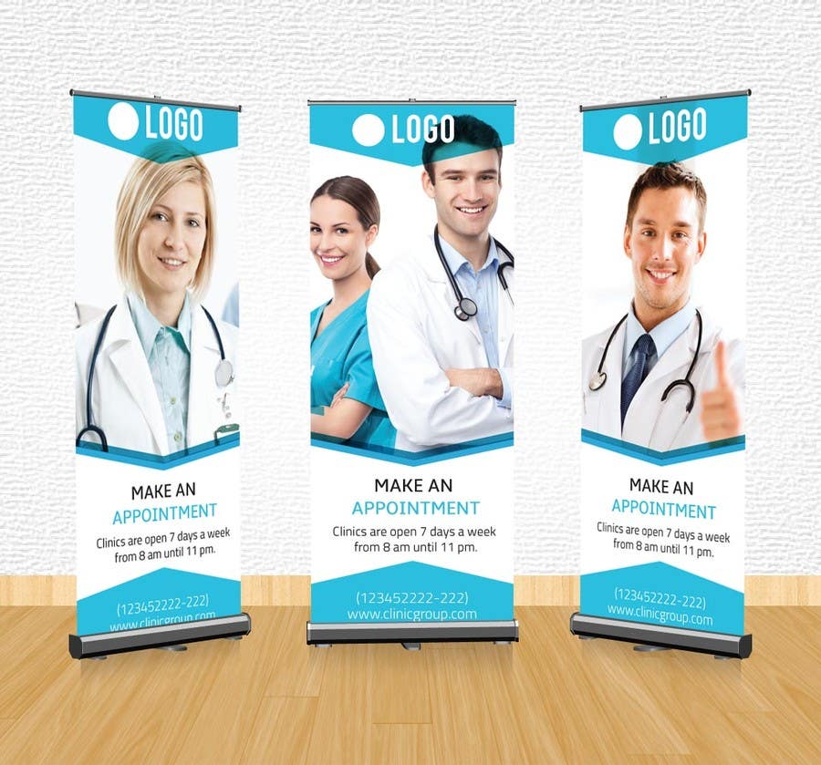 Penyertaan Peraduan #6 untuk                                                 Design a Banner Roll Up for a Walk-in, appointment free specialist clinics at a hospital
                                            