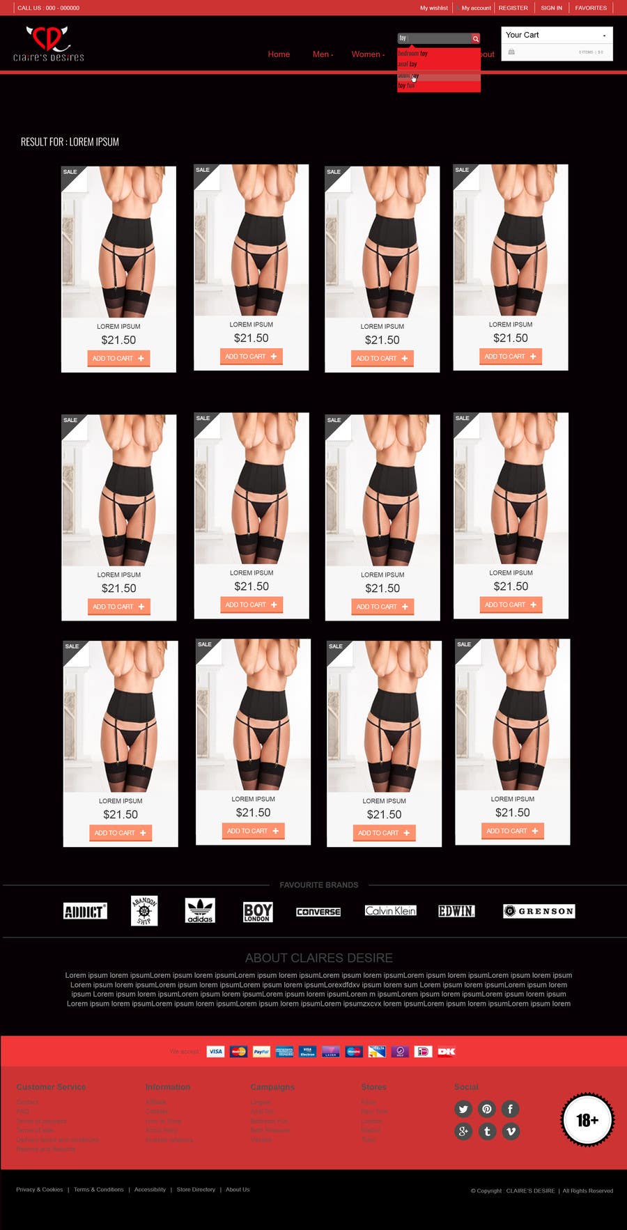 Penyertaan Peraduan #21 untuk                                                 Create a lingerie website theme
                                            