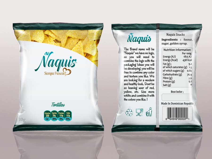 Penyertaan Peraduan #45 untuk                                                 Print & Packaging Design for Snacks and logo for Ñaquis Snacks
                                            