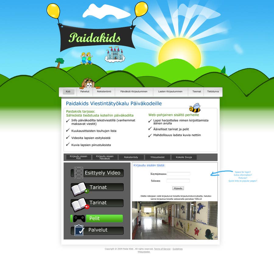 Intrarea #5 pentru concursul „                                                Graphic Redesign: Front page of web app for nursery schools (PSD)
                                            ”