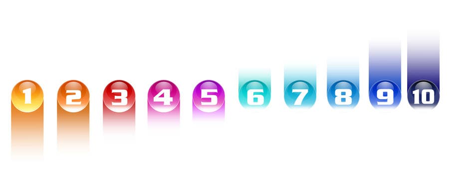 Penyertaan Peraduan #239 untuk                                                 Create a set of glass orbs with numbers
                                            