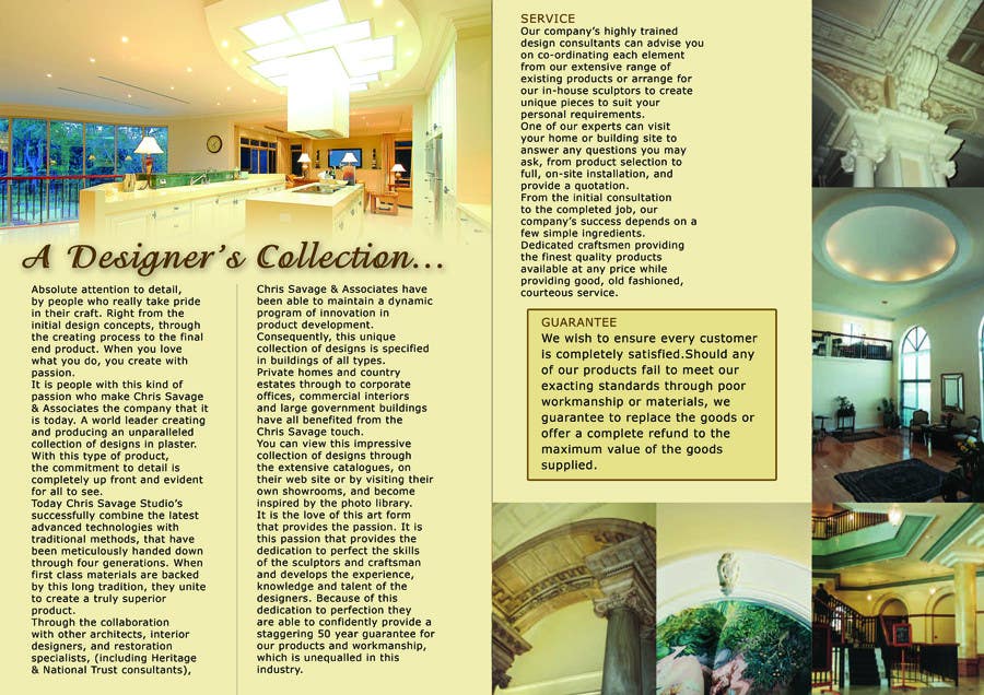 Proposition n°21 du concours                                                 Brochure Design for Chris Savage Plaster Designs
                                            