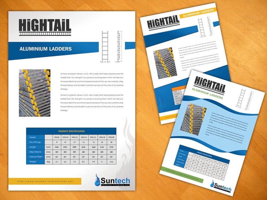 Kilpailutyö #17 kilpailussa                                                 Design a Two Page Brochure for HIGHTAIL Ladders & Casters
                                            