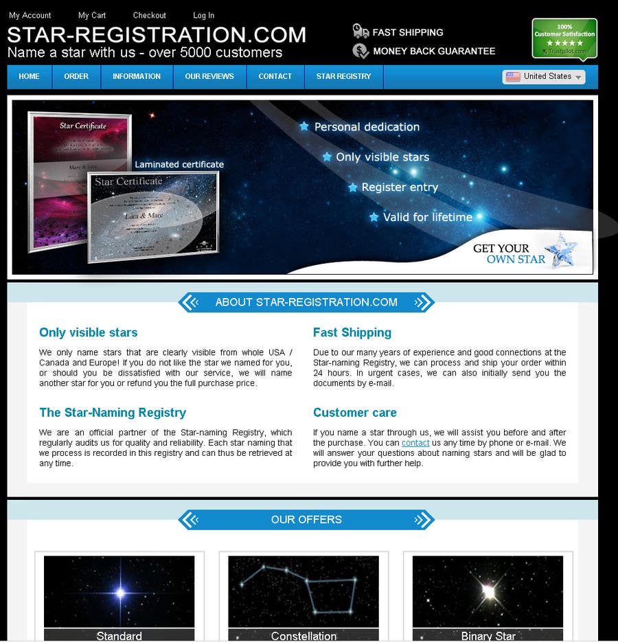 Penyertaan Peraduan #10 untuk                                                 Design a banner for a star naming website
                                            