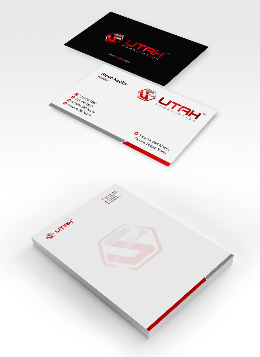 Penyertaan Peraduan #2 untuk                                                 Design some Business Cards & Letterhead for Utah Fabrication
                                            