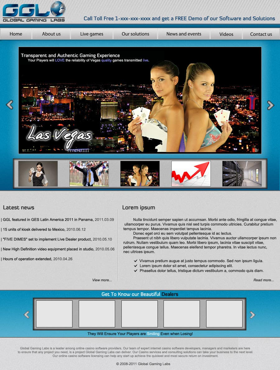 Kilpailutyö #9 kilpailussa                                                 Website Design for A Leading Live Casino Software Provider
                                            