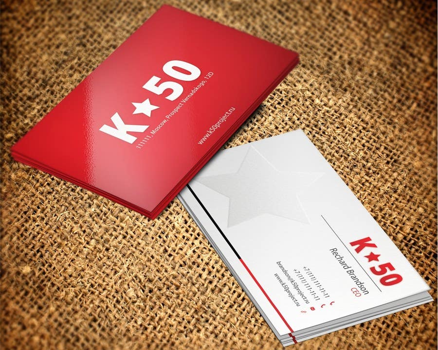 Proposition n°21 du concours                                                 Business cards design for K50 (Разработка визитных карточек)
                                            