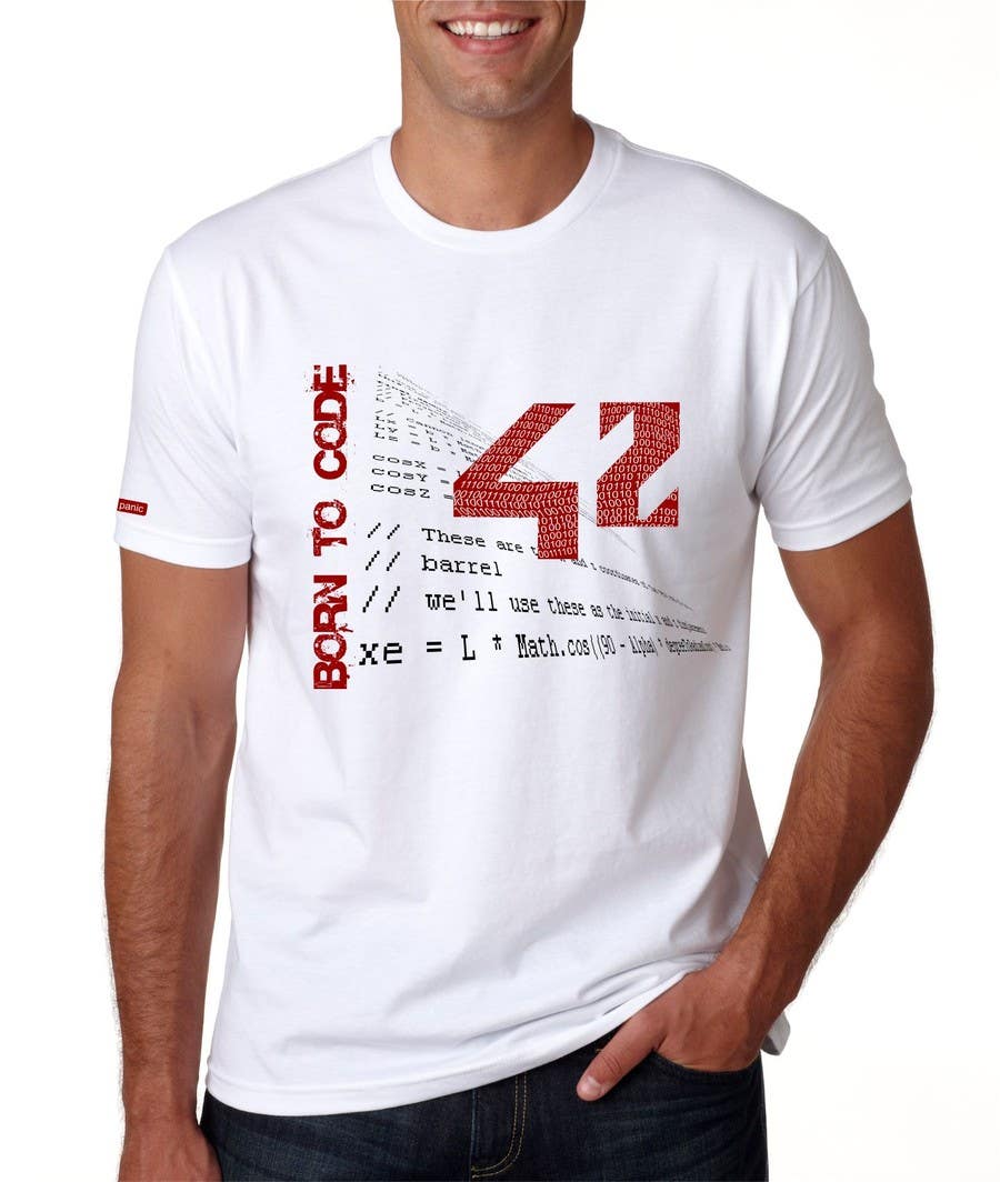 Kilpailutyö #50 kilpailussa                                                 T-Shirt or Black Hoodie for new school in France : école 42
                                            