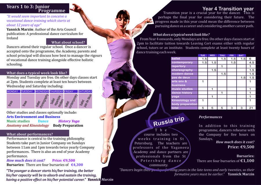 Kilpailutyö #17 kilpailussa                                                 Design a Flyer for a prestigious dance academy
                                            
