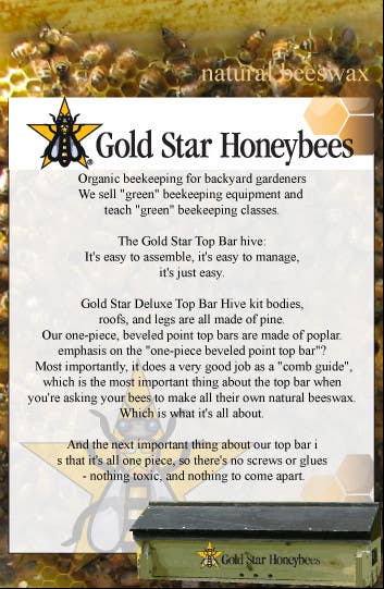 Contest Entry #6 for                                                 Advertisement Design for Gold Star Honeybees
                                            