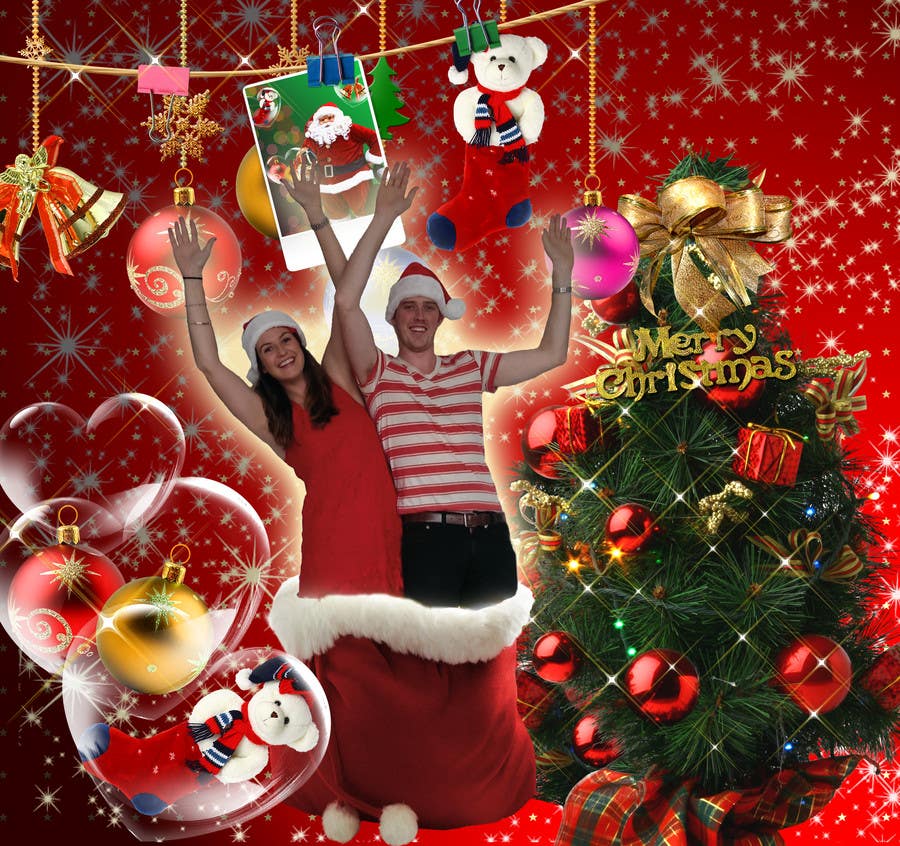 Intrarea #24 pentru concursul „                                                Illustrate two people bursting out of a Christmas Gift
                                            ”