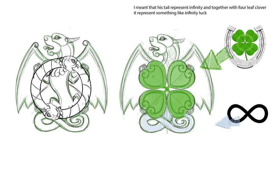 Penyertaan Peraduan #7 untuk                                                 Celtic Illustration of LuckDragon for Advertising Campaign
                                            