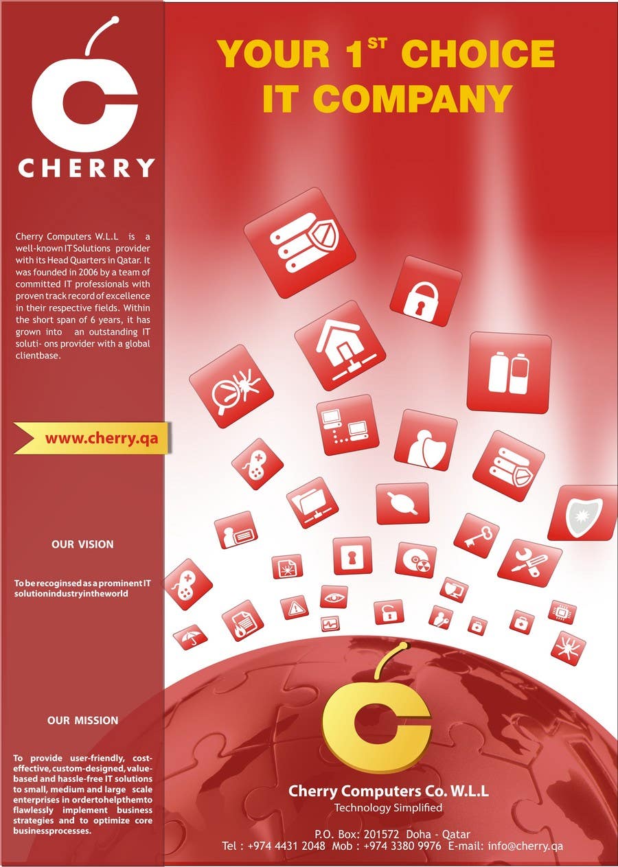 Konkurrenceindlæg #35 for                                                 Brochure Design for Cherry Computers Co. W.L.L.
                                            