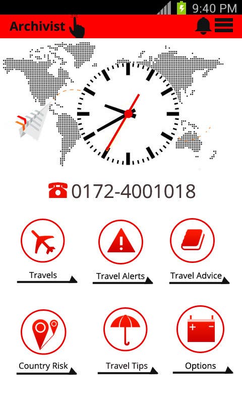 Inscrição nº 15 do Concurso para                                                 Design the main page for a travel security app
                                            