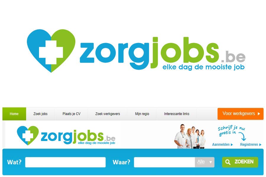 Bài tham dự cuộc thi #534 cho                                                 Design Logo for zorgjobs.be
                                            