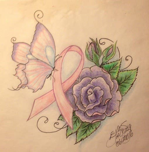 Entry #4 by turtlestone7 for Design a tattoo to cover breast cancer surgery  scars | Freelancer