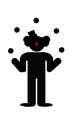 Icône de la proposition n°28 du concours                                                     Minimalistic clown silhouette
                                                