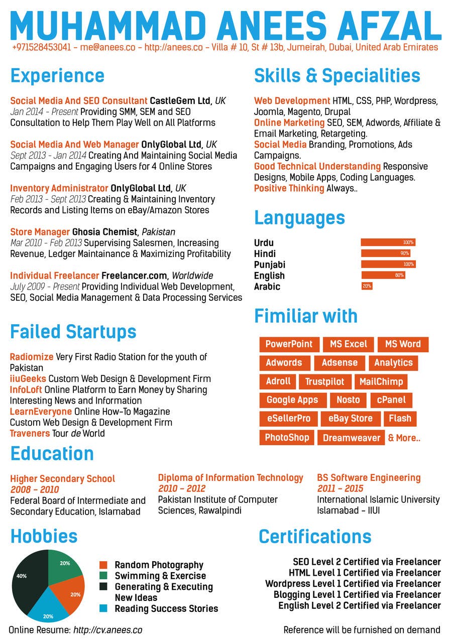 Konkurrenceindlæg #1 for                                                 convert my resume to an eye catching graphic resume
                                            