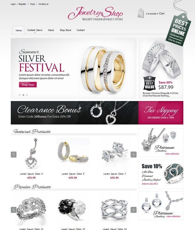 Penyertaan Peraduan #3 untuk                                                 Website design for a jewellers - Please read the brief.
                                            