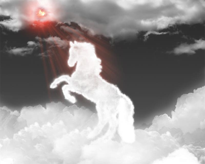 Proposition n°17 du concours                                                 Design a picture of clouds in the shape of a horse
                                            