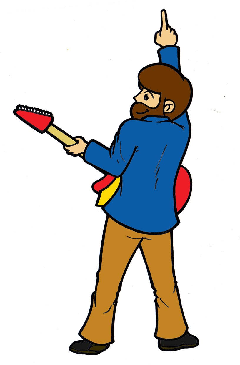 Penyertaan Peraduan #14 untuk                                                 Illustrate a cartoon image of guitar player
                                            