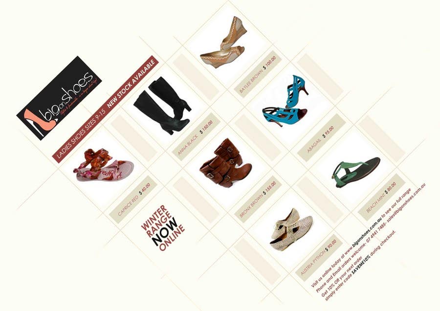 Inscrição nº 52 do Concurso para                                                 Brochure Design for Big On Shoes- Online Shoe Retailer
                                            