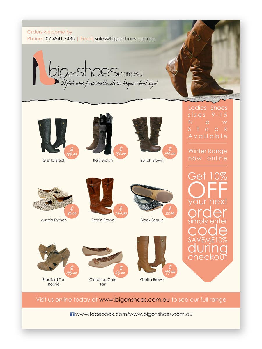 Entri Kontes #34 untuk                                                Brochure Design for Big On Shoes- Online Shoe Retailer
                                            