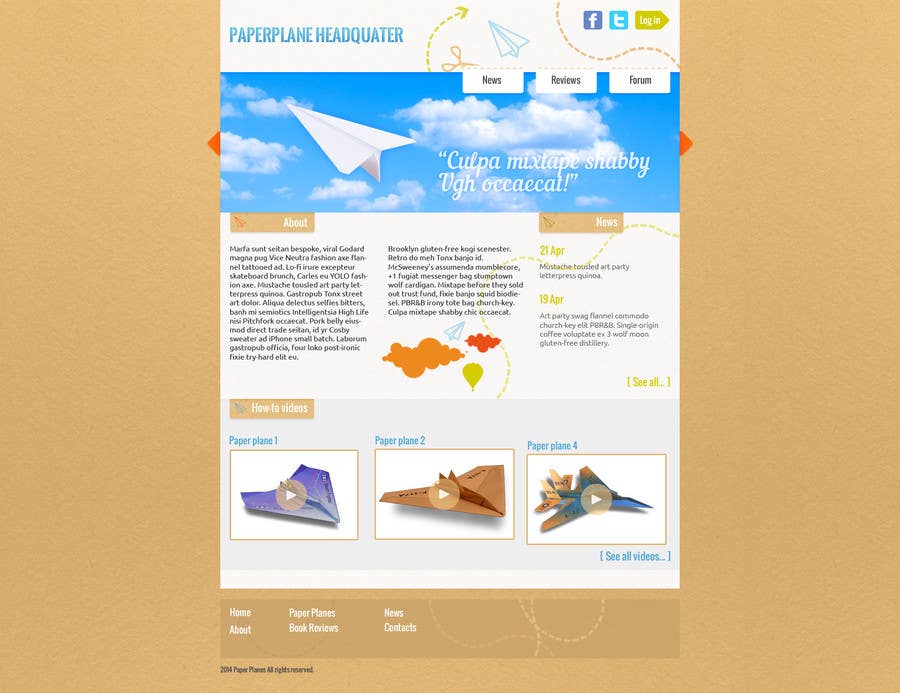 Konkurrenceindlæg #10 for                                                 Design a Wordpress-Template for a paperplane website
                                            