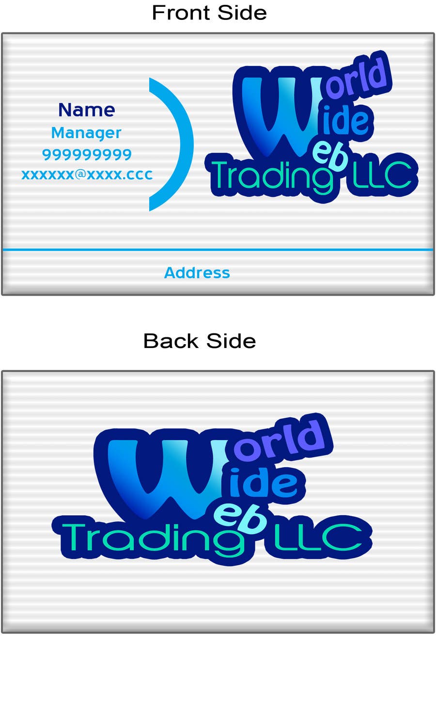 Kilpailutyö #8 kilpailussa                                                 Stationery Design for World Wide Web Trading LLC
                                            