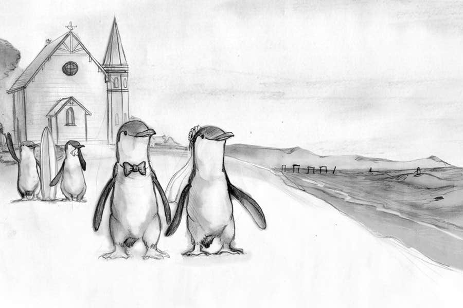
                                                                                                                        Proposition n°                                            46
                                         du concours                                             Drawing / cartoon for wedding invite with penguins near the surf
                                        