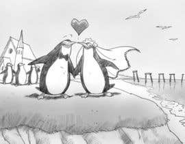 nº 65 pour Drawing / cartoon for wedding invite with penguins near the surf par artinearth 