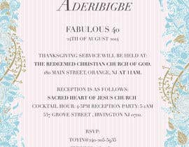 #3 for Design a Flyer for invitation Card for 40 year old party of Adebola Aderibigbe by amystubbington