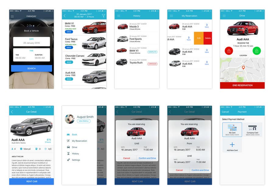 Download Entry 9 By Darkevangel For Design Car Sharing App Mockups Freelancer Yellowimages Mockups