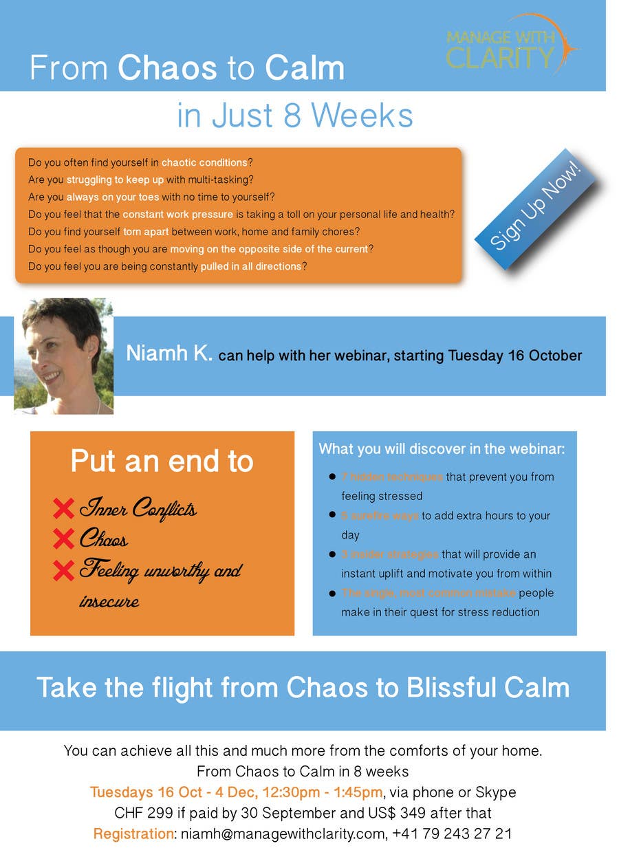 Bài tham dự cuộc thi #101 cho                                                 Flyer Design for Manage With Clarity
                                            