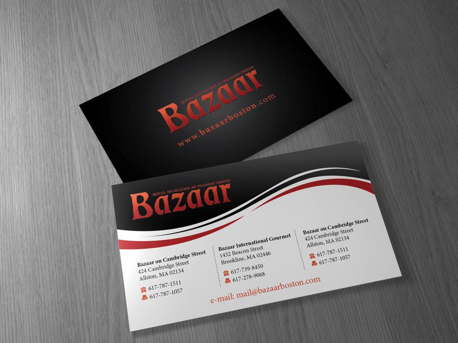 Intrarea #8 pentru concursul „                                                Business Card Design for Bazaar
                                            ”