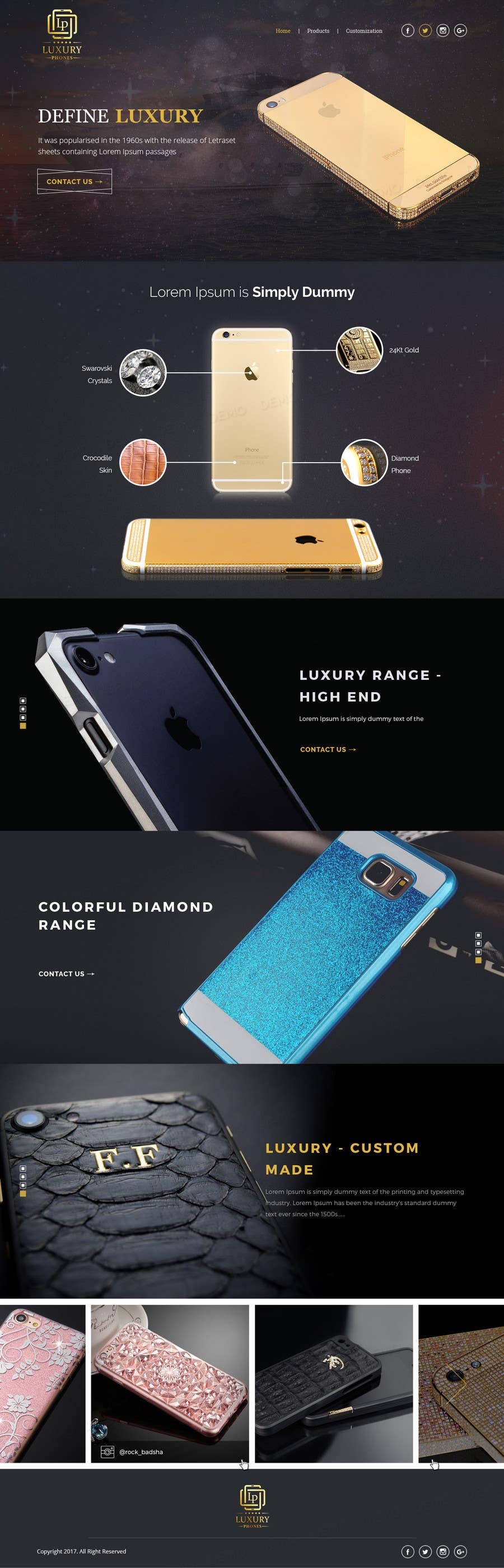 Contest Entry #25 for                                                 Design a Website Mockup for Luxury phones
                                            