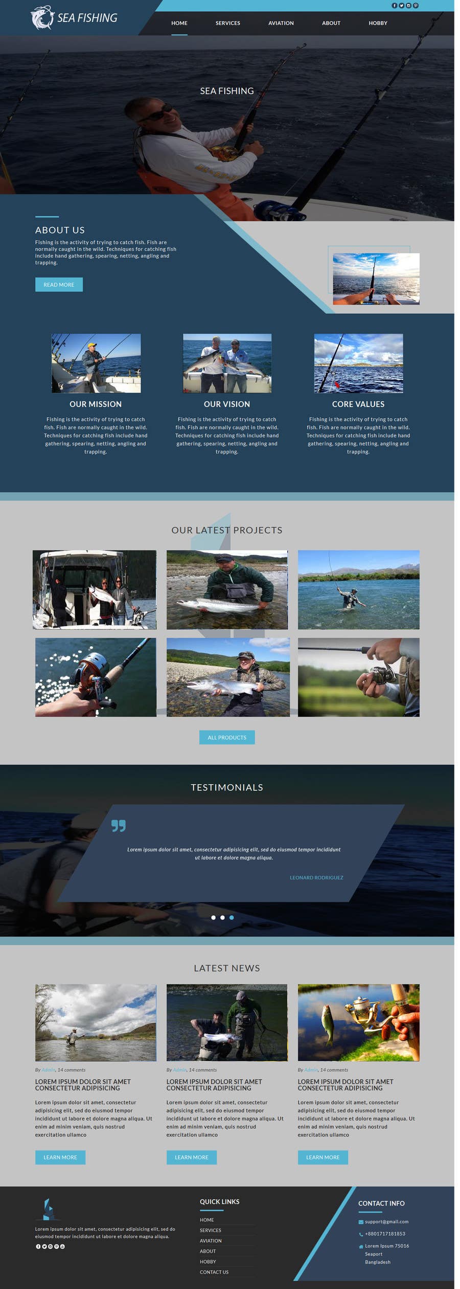 Конкурсна заявка №5 для                                                 Design a Website Template with a Fishing Theme
                                            