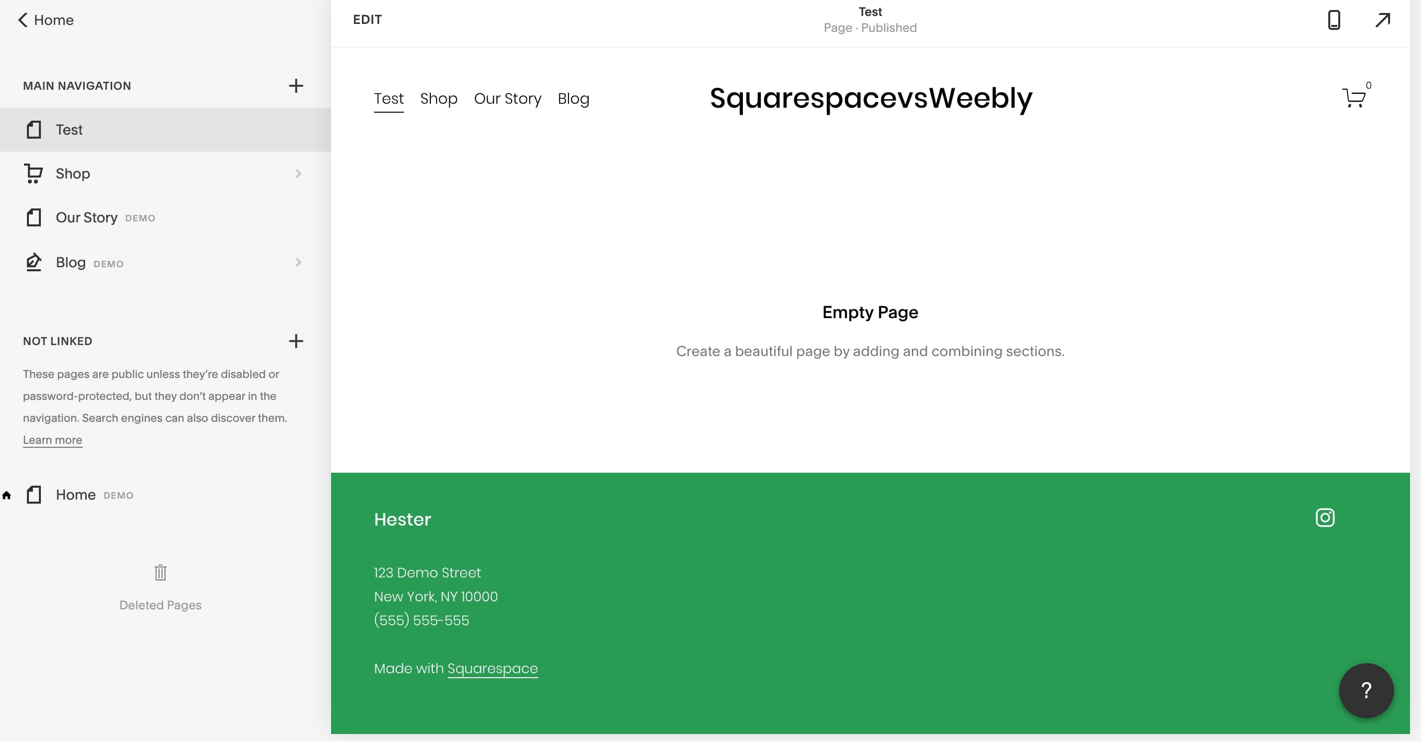 Building a website with squarespace