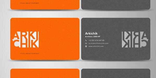 Cut out design for modern business card